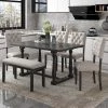 6-Piece Rectangular Gray Wood Top Dining Room Set Seats-6 with Special-Shaped Legs by Magic Home -Cheap Tidoin Store gray magic home dining room sets cs st000059aae 64 1000