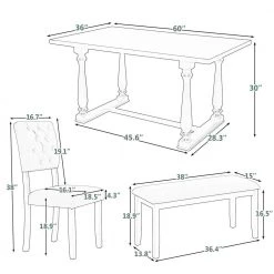 6-Piece Rectangular Gray Wood Top Dining Room Set Seats-6 with Special-Shaped Legs by Magic Home 11 6-Piece Rectangular Gray Wood Top Dining Room Set Seats-6 with Special-Shaped Legs by Magic Home -Cheap Tidoin Store gray magic home dining room sets cs st000059aae c3 1000