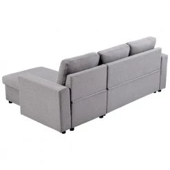 90 in. Reversible Pull Out Full Size Sleeper Sofa Bed L-Shaped Sectional Corner Sofa with Storage Chaise by Magic Home -Cheap Tidoin Store gray magic home kitchen dining tables cs gs000056aae 1d 1000