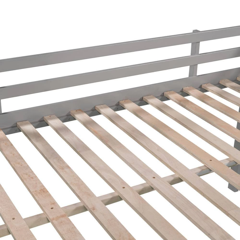 78.1 in. Gray Full Size Wood Loft Bed Bed with Slide, Stair and Chalkboard by Magic Home 7 78.1 in. Gray Full Size Wood Loft Bed Bed with Slide, Stair and Chalkboard by Magic Home - Image 5
