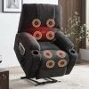 Gray Heavy Duty Electric Power Lift Recliner Chair with Massage, Lumber Heat, Remote Control, Pockets and Cup Holders by Magic Home -Cheap Tidoin Store gray magic home recliners cs pp195794aaa 64 1000