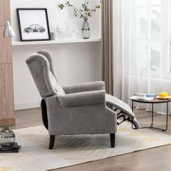 Diamond Tufted Woven Fabric Push Back Wingback Recliner Accent Armchair,Gray by Magic Home -Cheap Tidoin Store gray magic home recliners cs wf193560daa 31 1000