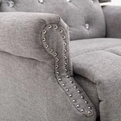 Diamond Tufted Woven Fabric Push Back Wingback Recliner Accent Armchair,Gray by Magic Home -Cheap Tidoin Store gray magic home recliners cs wf193560daa 44 1000