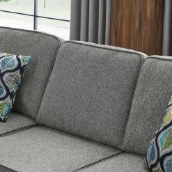 106 in. L-Shape Sectional Sofa Reversible Chaise with Plastic Legs and Pillows, Dark Gray by Magic Home -Cheap Tidoin Store gray magic home sectional sofas c9 808857963147 1f 1000