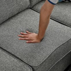 106 in. L-Shape Sectional Sofa Reversible Chaise with Plastic Legs and Pillows, Dark Gray by Magic Home -Cheap Tidoin Store gray magic home sectional sofas c9 808857963147 44 1000