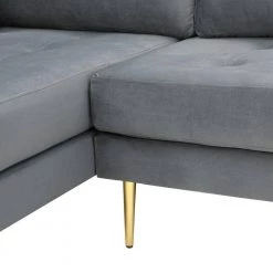 104.5 in.Velvet L Shape Upholstered Couch Sectional Sofa with Two Pillows for Living Room Apartment by Magic Home 14 104.5 in.Velvet L Shape Upholstered Couch Sectional Sofa with Two Pillows for Living Room Apartment by Magic Home -Cheap Tidoin Store gray magic home sectional sofas cs gs005001aae 1f 1000