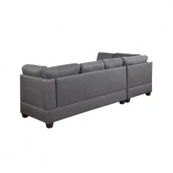 104.5 in. 3-Pieces Linen L Shape Reversible Sectional Sofa Couch in Gray with Storage Ottoman for Dorm Apartment by Magic Home -Cheap Tidoin Store gray magic home sectional sofas cs sg000405aaa fa 1000