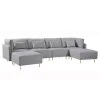 143.3 in. Gray Luxury Polyester U-Shape Sectional Sofa Couch with Golden Metal Leg and Convertible Ottoman by Magic Home -Cheap Tidoin Store gray magic home sectional sofas cs w1097s00004 64 1000