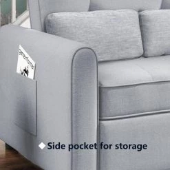 48 in. Convertible Sleeper Sofa Bed with USB Port and 2 Pillows in Gray for Small Space by Magic Home -Cheap Tidoin Store gray magic home sofa beds cs sg000195aaa 1f 1000