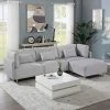 108.6 in. Luxury Polyester L Shape Sectional Sofa Couch with Golden Metal Leg and Convertible Ottoman, Gray by Magic Home 1 108.6 in. Luxury Polyester L Shape Sectional Sofa Couch with Golden Metal Leg and Convertible Ottoman, Gray by Magic Home -Cheap Tidoin Store gray magic home sofas couches cs w308s00021 64 1000