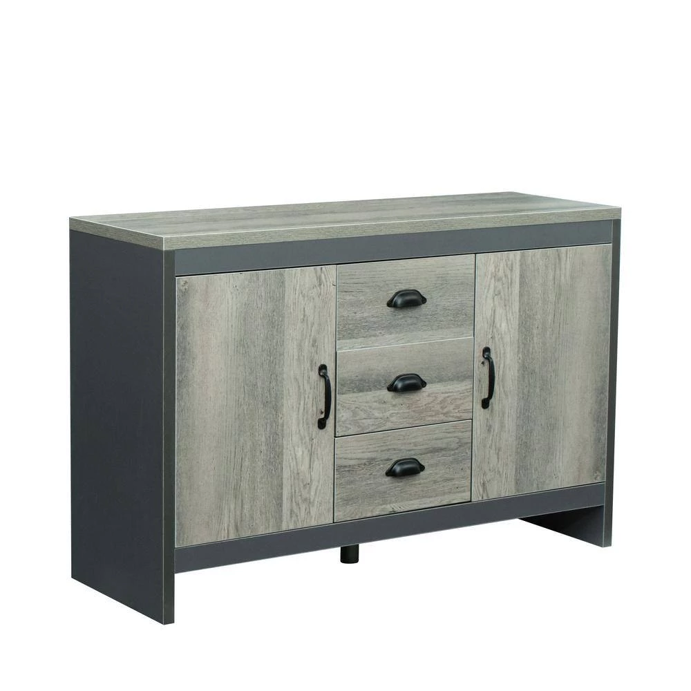 44.48 in. Gray Wood Accent Storage Cabinet with 2 Doors and 3 Drawers by Tidoin 7 44.48 in. Gray Wood Accent Storage Cabinet with 2 Doors and 3 Drawers by Tidoin - Image 5