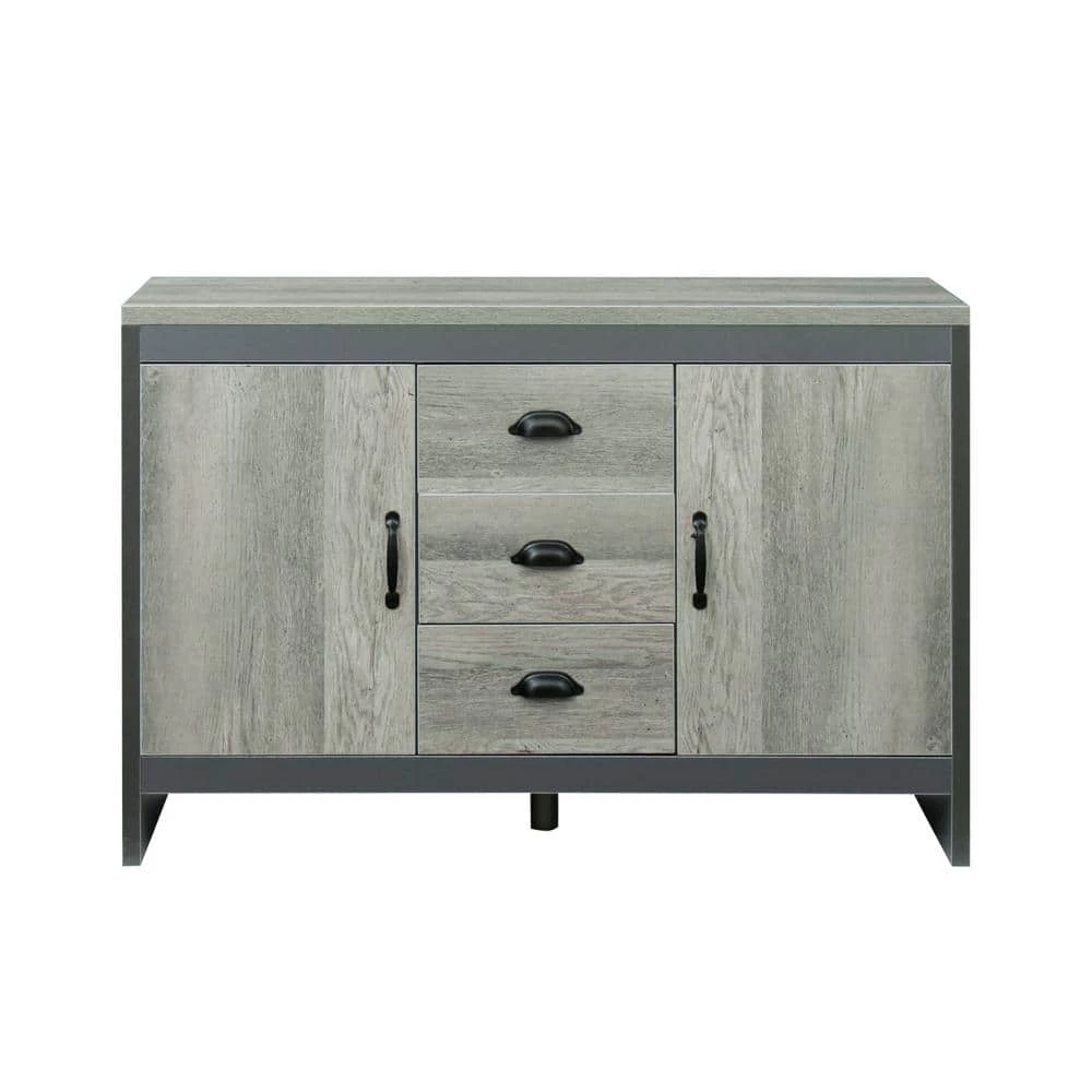 44.48 in. Gray Wood Accent Storage Cabinet with 2 Doors and 3 Drawers by Tidoin 3 44.48 in. Gray Wood Accent Storage Cabinet with 2 Doors and 3 Drawers by Tidoin