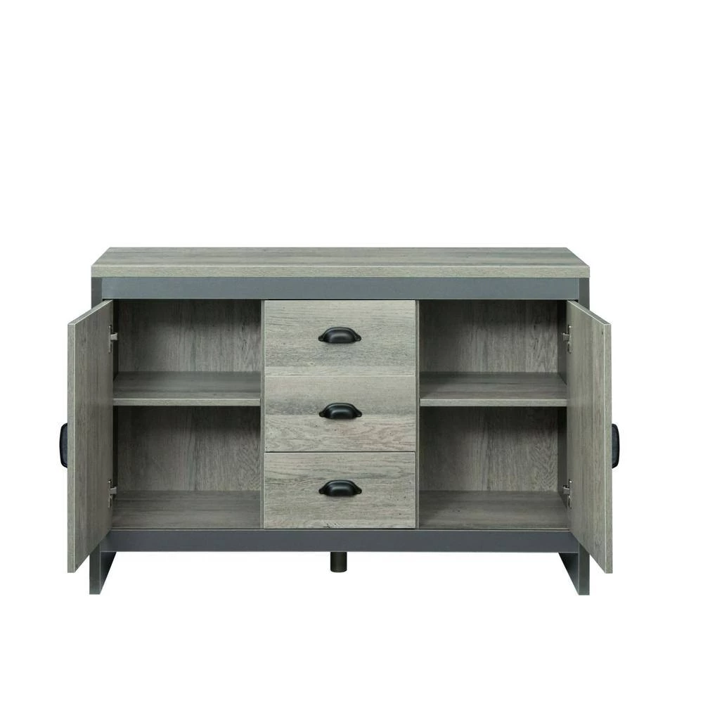 44.48 in. Gray Wood Accent Storage Cabinet with 2 Doors and 3 Drawers by Tidoin 5 44.48 in. Gray Wood Accent Storage Cabinet with 2 Doors and 3 Drawers by Tidoin - Image 3