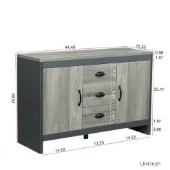 44.48 in. Gray Wood Accent Storage Cabinet with 2 Doors and 3 Drawers by Tidoin 15 44.48 in. Gray Wood Accent Storage Cabinet with 2 Doors and 3 Drawers by Tidoin -Cheap Tidoin Store gray tidoin accent cabinets js ydw3 0104 c3 1000