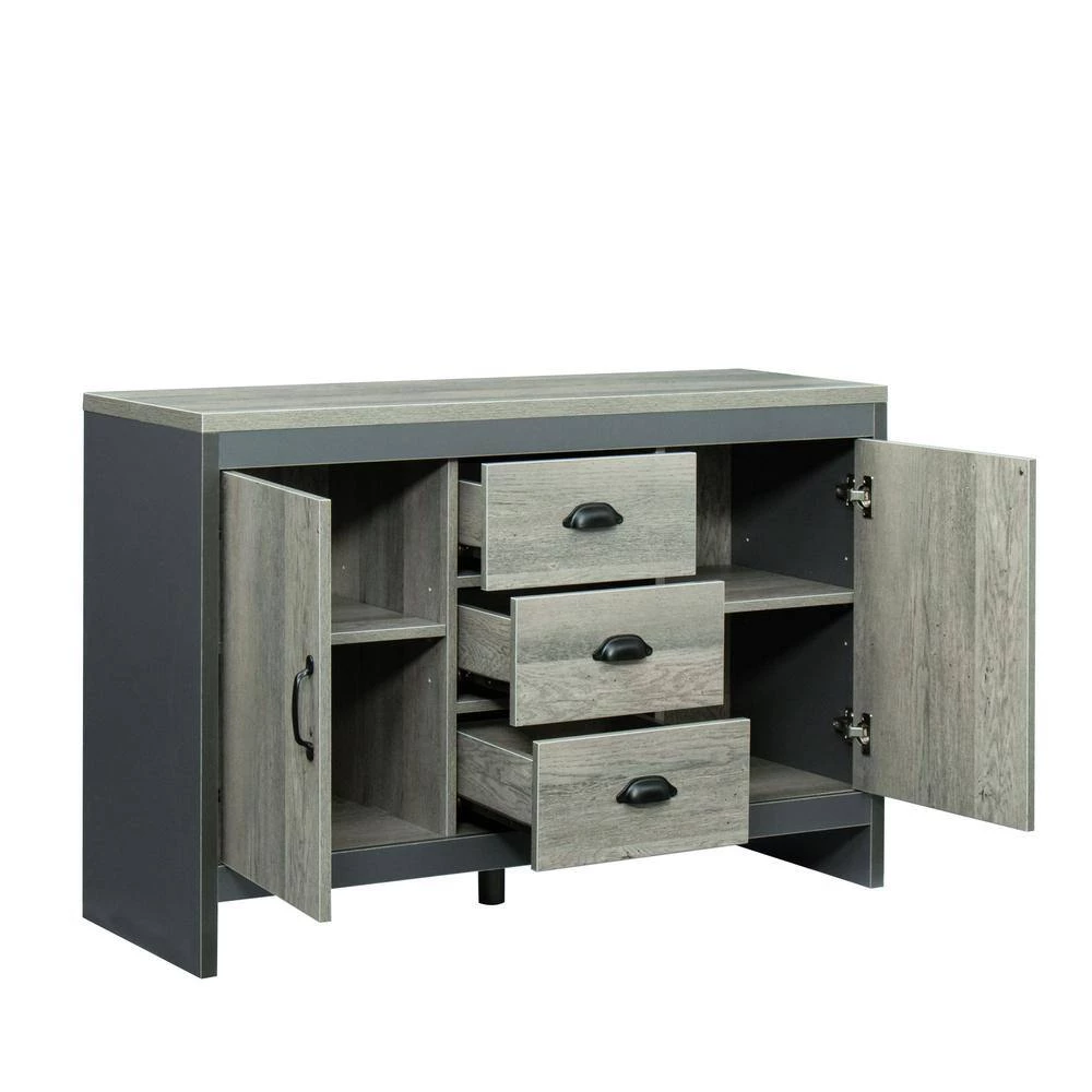 44.48 in. Gray Wood Accent Storage Cabinet with 2 Doors and 3 Drawers by Tidoin 4 44.48 in. Gray Wood Accent Storage Cabinet with 2 Doors and 3 Drawers by Tidoin - Image 2