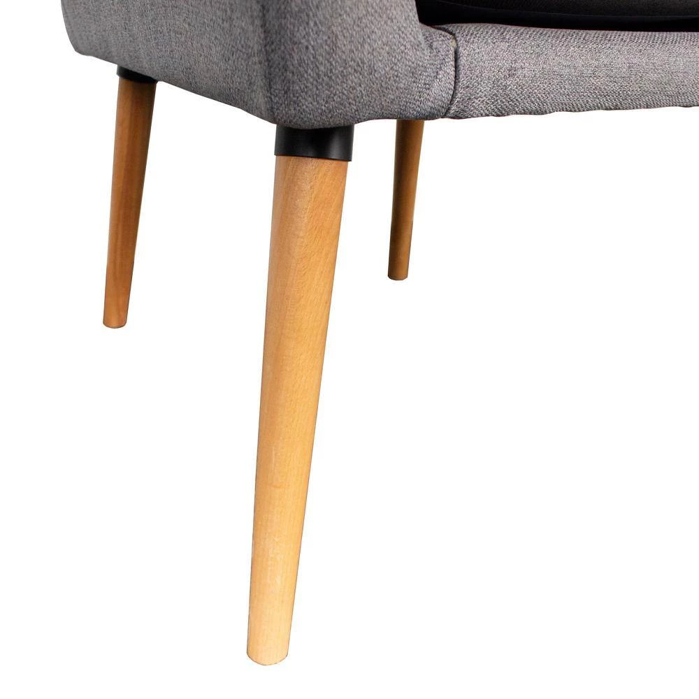 Contemporary Stylish 37.8 in. H Gray Wood Upholstered Sofa Chair with Gray Cushion Wood Legs by Tidoin 7 Contemporary Stylish 37.8 in. H Gray Wood Upholstered Sofa Chair with Gray Cushion Wood Legs by Tidoin - Image 5