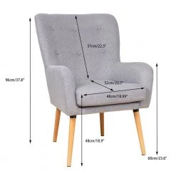 Contemporary Stylish 37.8 in. H Gray Wood Upholstered Sofa Chair with Gray Cushion Wood Legs by Tidoin 13 Contemporary Stylish 37.8 in. H Gray Wood Upholstered Sofa Chair with Gray Cushion Wood Legs by Tidoin -Cheap Tidoin Store gray tidoin accent chairs fm ydw8 3574 c3 1000