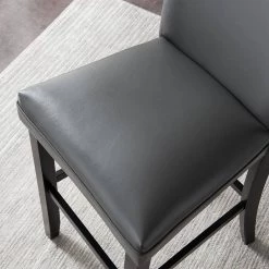 BX-Box 45.75 in. Gray High Back Upholstered Bar Stool with Leather Seat (Set of 2) by Tidoin -Cheap Tidoin Store gray tidoin bar stools lzx ydgb 31gy 1f 1000