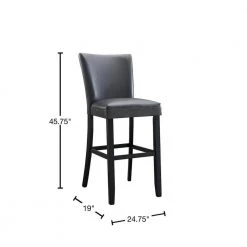 BX-Box 45.75 in. Gray High Back Upholstered Bar Stool with Leather Seat (Set of 2) by Tidoin -Cheap Tidoin Store gray tidoin bar stools lzx ydgb 31gy 40 1000