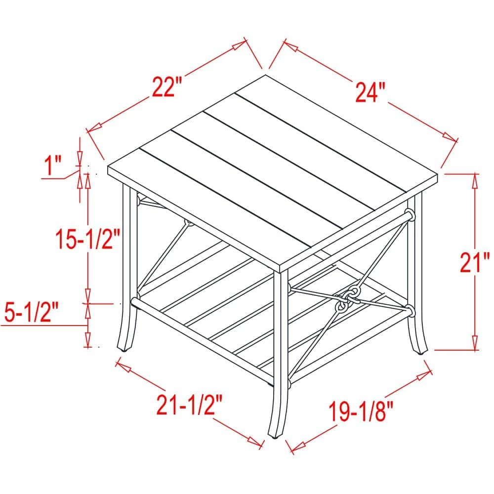 47.6 in. Retro 3-Piece Gray Rectangle Wood Coffee Table Set End Table Set with Shelves and MDF Tabletop by Tidoin 6 47.6 in. Retro 3-Piece Gray Rectangle Wood Coffee Table Set End Table Set with Shelves and MDF Tabletop by Tidoin - Image 4