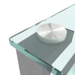 17 in. W x 17 in. D x 20 in. H Gray Small Square Double-Deck Glass Coffee Table Modern Side Center Table by Tidoin -Cheap Tidoin Store gray tidoin coffee tables jws ydw2 339 1f 1000