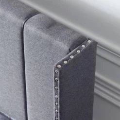 83.5 in. W Gray Wood Frame Platform Bed with Fabric Headboard by Tidoin -Cheap Tidoin Store gray tidoin platform beds jus ydw8 4525 44 1000