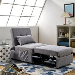72 in. Width 4 in 1-Gray Fabric Single Extensible Sofa Bed with Adjustable Height Sofa Back by Tidoin -Cheap Tidoin Store gray tidoin sofa beds cysh ydw4 038 31 1000