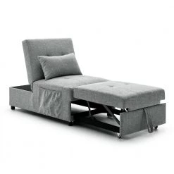 72 in. Width 4 in 1-Gray Fabric Single Extensible Sofa Bed with Adjustable Height Sofa Back by Tidoin