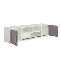 Modern 63 in. Wood Gray TV Stand with 3 Doors Fits TV's up to 65 in. with LED Light by Tidoin -Cheap Tidoin Store gray tidoin tv stands jxy ydw6s 019 77 1000