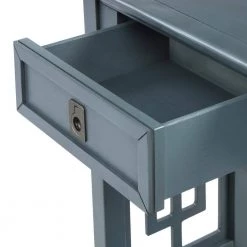 36 in. Rectangle Antique Navy Wood Console Table with 2-Drawers and Bottom Shelf by Magic Home -Cheap Tidoin Store green magic home bar cabinets cs wf193883aam c3 1000