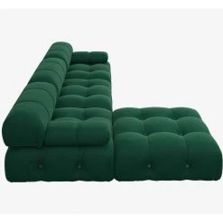 103.95 in. Convertible Modular Velvet Rectangular Sectional Sofa with Ottomans in Green by Magic Home -Cheap Tidoin Store green magic home sectional sofas mh sf105gn 31 1000