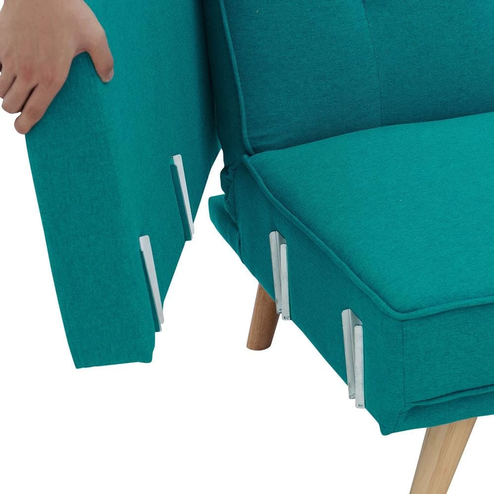 71.6 in. W Green Cotton Upholstery 2-Seater Twin Size Folding Sofa Bed Sleeper by Magic Home 7 71.6 in. W Green Cotton Upholstery 2-Seater Twin Size Folding Sofa Bed Sleeper by Magic Home - Image 5