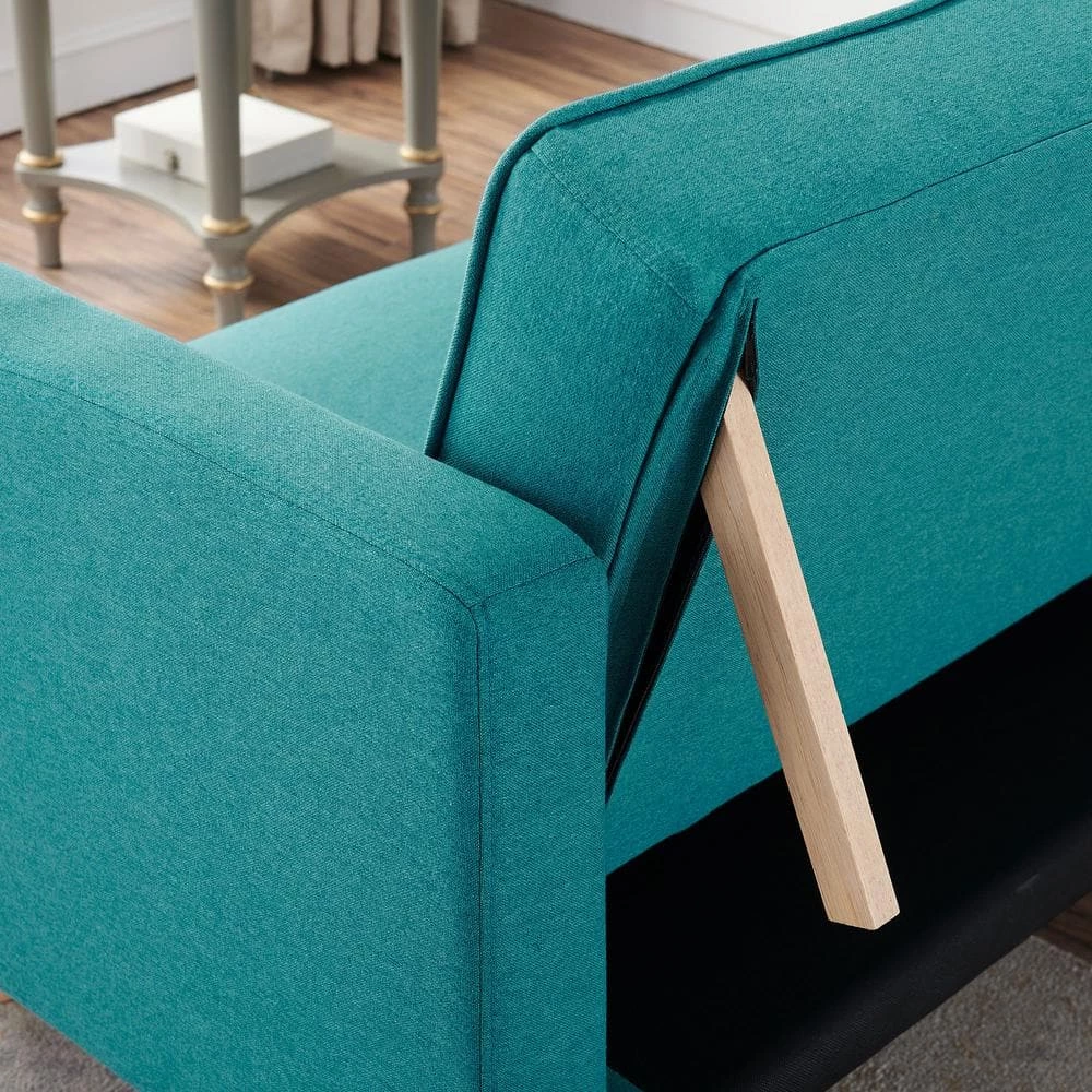 71.6 in. W Green Cotton Upholstery 2-Seater Twin Size Folding Sofa Bed Sleeper by Magic Home 6 71.6 in. W Green Cotton Upholstery 2-Seater Twin Size Folding Sofa Bed Sleeper by Magic Home - Image 4