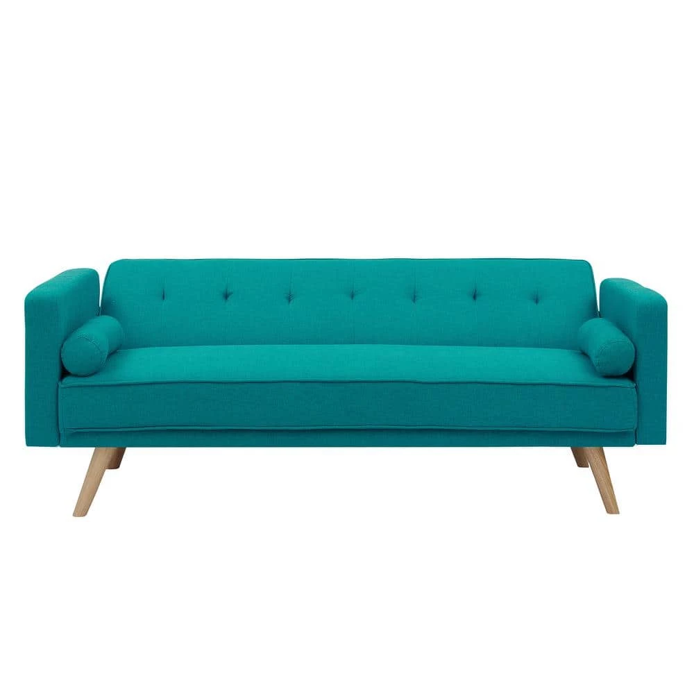 71.6 in. W Green Cotton Upholstery 2-Seater Twin Size Folding Sofa Bed Sleeper by Magic Home 10 71.6 in. W Green Cotton Upholstery 2-Seater Twin Size Folding Sofa Bed Sleeper by Magic Home - Image 8