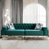 84.65 in. Chesterfield Square Arms Velvet Tufted Sofa with Metal Leg in Green by Magic Home -Cheap Tidoin Store green magic home sofas couches cs sm000297aae 64 1000