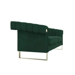 83.86 in. Soft Velvet Square Arm Straight Sofa with Removable Cushion in Green by Magic Home -Cheap Tidoin Store green magic home sofas couches cs w247s00043 4f 1000