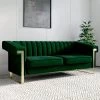 83.86 in. Soft Velvet Square Arm Straight Sofa with Removable Cushion in Green by Magic Home -Cheap Tidoin Store green magic home sofas couches cs w247s00043 64 1000