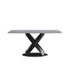 62.99 in. Modern Rectangular Gray Sintered Stone Dining Table with Black Carbon Steel Legs by Magic Home -Cheap Tidoin Store grey and black magic home kitchen dining tables mh dtt16ag l3b 64 1000