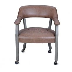 Light Brown Sponge Upholstered Office Chair with-Wheels by Tidoin