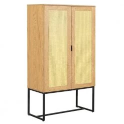 15.7 in. D x 63 in. W x 29.5 in. H Light Wood Cabinet Storage Cabinet with 2-Doors and 3-Shelf by Tidoin