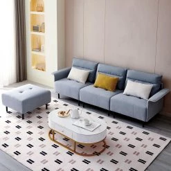 101.97 in. Mid-Century Square Arm Suede L-Shaped Sectional Sofa Couch in Light Gray by Magic Home