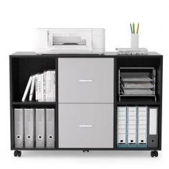 38.98 in. W x 15.75 in. D x 26.77 in. H Light Gray File Cabinet with 2 Drawers,4 Open Shelves and 4 Wheels by Tidoin -Cheap Tidoin Store light gray tidoin file cabinets jus ydw8 8208 4f 1000