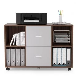38.98 in. W x 15.75 in. D x 26.77 in. H Light Gray File Cabinet with 2 Drawers,4 Open Shelves and 4 Wheels by Tidoin -Cheap Tidoin Store light gray tidoin file cabinets jus ydw8 8209 4f 1000