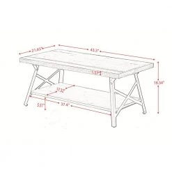 43.3 in. L Light Wood 18.34 in. H Rectangle Solid Wood Rustic Coffee Table with Metal Legs by Magic Home 11 43.3 in. L Light Wood 18.34 in. H Rectangle Solid Wood Rustic Coffee Table with Metal Legs by Magic Home -Cheap Tidoin Store light wood magic home coffee tables cs wf036984daa c3 1000