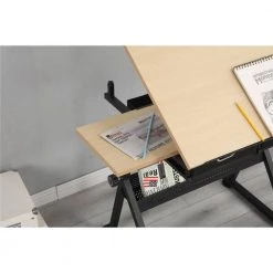 37.79 in. Light Wood Color Adjustable Drafting Table Desk and Chair with 2-Drawers by Magic Home -Cheap Tidoin Store light wood magic home standing desks cs w34725906 fa 1000