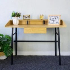 43.3 in. Rectangular Light Wood 1-Drawer Computer Desk Office Table with Foot Rack by Tidoin -Cheap Tidoin Store light wood tidoin computer desks fm ydw8 3804 31 1000