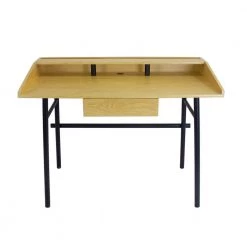 43.3 in. Rectangular Light Wood 1-Drawer Computer Desk Office Table with Foot Rack by Tidoin
