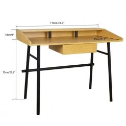 43.3 in. Rectangular Light Wood 1-Drawer Computer Desk Office Table with Foot Rack by Tidoin -Cheap Tidoin Store light wood tidoin computer desks fm ydw8 3804 c3 1000
