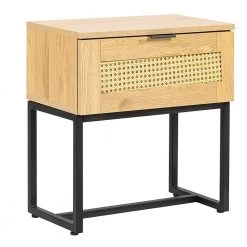 19.7 in. Natural Light Wood 21.7 in. H Wood Rectangle MDF End Table with 1-Drawer by Tidoin
