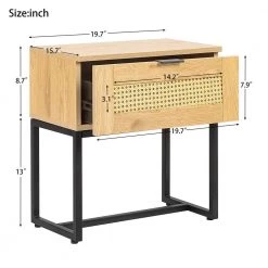 19.7 in. Natural Light Wood 21.7 in. H Wood Rectangle MDF End Table with 1-Drawer by Tidoin -Cheap Tidoin Store light wood tidoin end side tables cg ydw1 798 c3 1000